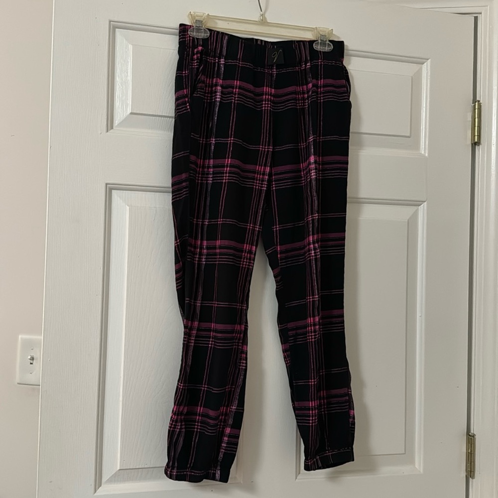 Small VS Pink and Back Flannel Joggers